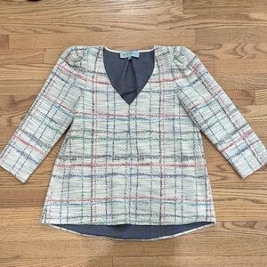 Tuckernuck Textured Puff Sleeve Blouse - size Small